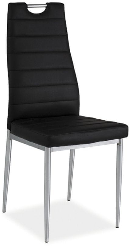 CASARREDO Jedálenská čalúnená stoličky H-260 čierna/chróm